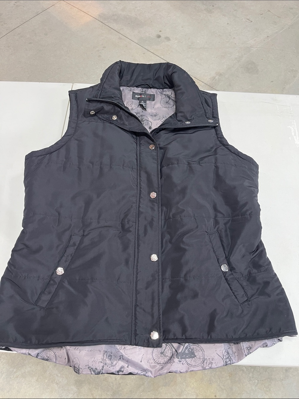 Style & Co. Black Quilted Puffer Vest